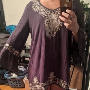 Soft purple embroidered tunic/ dress